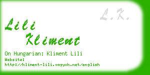 lili kliment business card